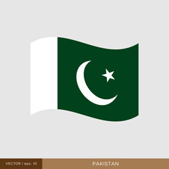 Waving flag of Pakistan vector illustration design template.