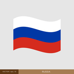 Waving flag of Russia vector illustration design template.