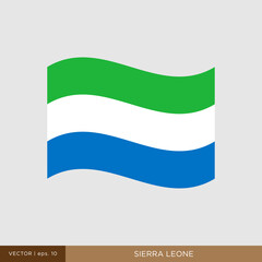 Waving flag of Sierra Leone vector illustration design template.