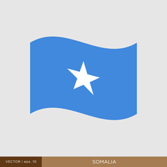 Waving flag of Somalia vector illustration design template.