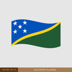 Waving flag of Solomon Islands vector illustration design template.