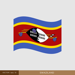 Waving flag of Swaziland vector illustration design template.