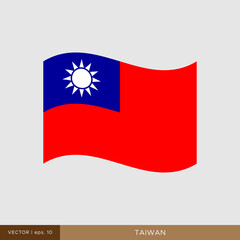 Waving flag of Taiwan vector illustration design template.