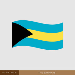 Waving flag of The Bahamas vector illustration design template.