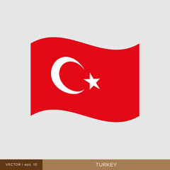 Obraz premium Waving flag of Turkey vector illustration design template.