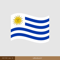 Waving flag of Uruguay vector illustration design template.
