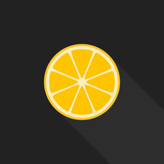 Orange slice icon. Orange fruit cut vector icon. Natural symbol. Trendy lemon sign for web site. Logo illustration.