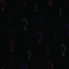 seamless repeat pattern with cute little colorful seahorses on a black background perfect for fabric, scrap booking, wallpaper, gift wrap projects