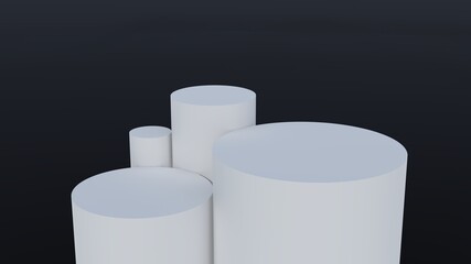 Cylindrical tubes for presentation of colorful backgrounds ideal for products, services and artistic concepts