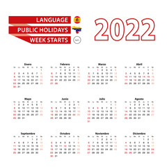 Calendar 2022 in Spanish language with public holidays the country of Venezuela in year 2022.