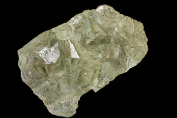 Macro stone mineral Fluorite on a black background