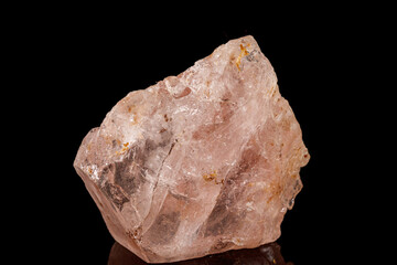 Macro tourmaline mineral stone on black