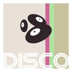 Retro illustration template of disco era.