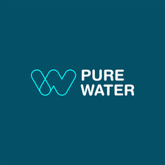Pure water. Logo template.