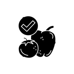 Vegetables line color icon. Beverage intolerance.