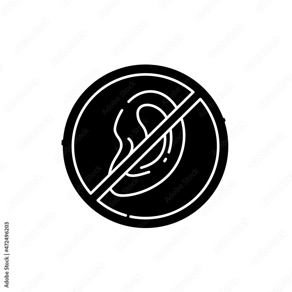 Poster loss hearing color line icon. disability. isolated vector element.