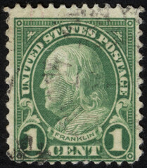 United States postage stamp. United States historical stamp. A postage stamp printed in USA.