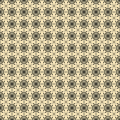 Vector, Seamless Image in The Form of a Curly Square Lattice On a Pale Beige Background