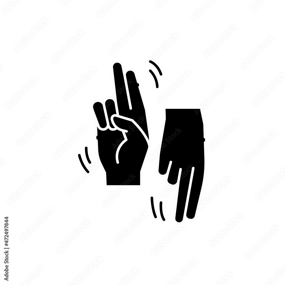 Poster sign language color line icon. disability. isolated vector element.