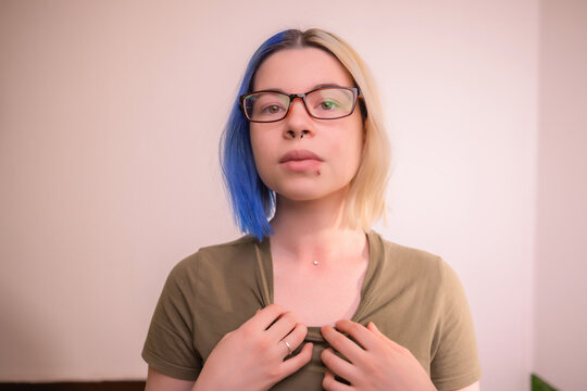 Operation to install microdermal piercing. Professional placing