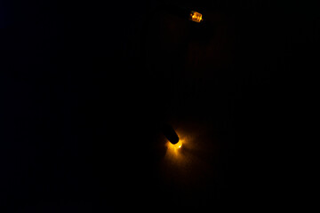 Yellow lights of the Christmas garland