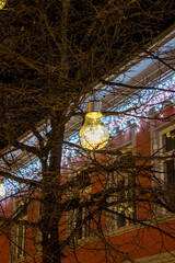 Fototapeta premium Austrian city with Christmas decorations at night