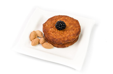 Plate of cookies isolated on white