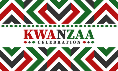 Fototapeta premium Kwanzaa celebration. Happy African and African-American holiday. Seven days festival, celebrate annual from December to January. Black History. Poster, card, banner and background. Vector illustration