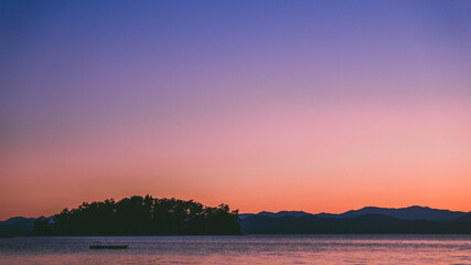 sunset over the river