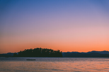 sunset over the river