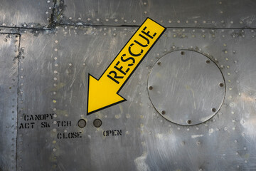 Rescue device on a old fighter jet.