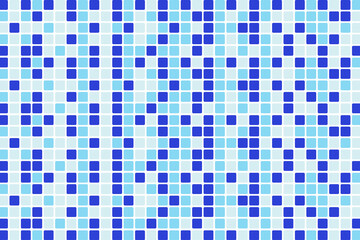 Abstract blue square on white background, Blue pixel pattern