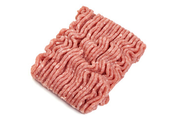 Pork Minced meat, isolated on white background.