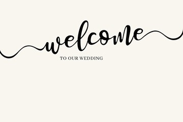 Background for decoration for wedding with welcome text