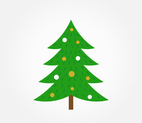 Christmas tree icon isolated on white background.