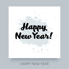 Fototapeta na wymiar Happy New Year calligraphic lettering design template. Creative calligraphy vector style. Text typography for winter holidays gift poster or banner.
