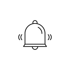 Bell Icon line Vector isolated simple flat Symbol