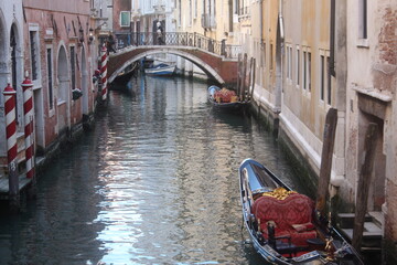 gondola in a canal of venice