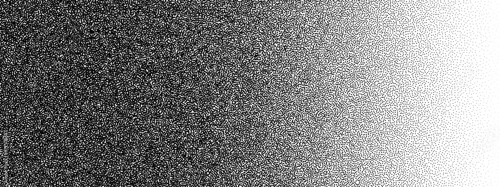 Poster dotwork gradient pattern vector background. black noise stipple dots. sand grain effect. black dots 