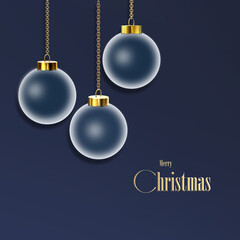 Christmas card with Xmas snow balls