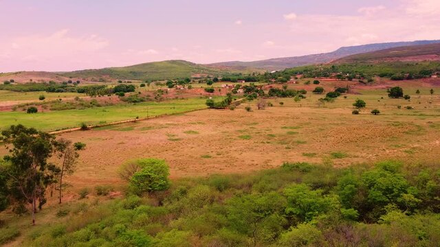 aerial image of valley and plateau in the serrado and semiarid 