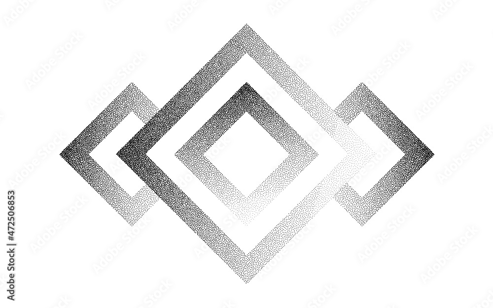 Canvas Prints rhombus frames grain pattern background. black noise dots rhomb. sand grain effect. dots grunge bann