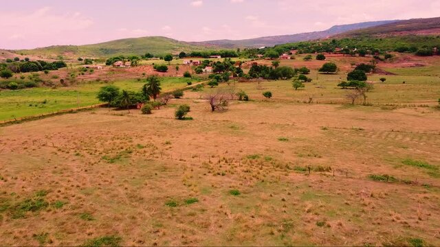 aerial image of valley and plateau in the serrado and semiarid 