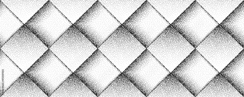 Poster dotwork 3d seamless pattern background. sand grain effect. black noise stipple dots texture. abstrac