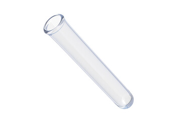 Empty test tube isolated on white background. 3d render