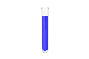 Test tube with liquid isolated on white background. 3d render