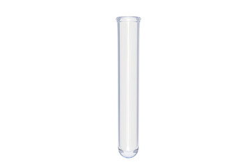 Empty test tube isolated on white background. 3d render