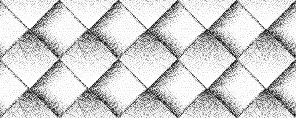 Foto op Plexiglas 3D Dotwork 3D naadloze patroon achtergrond. Zandkorreleffect. Zwarte ruis stippel stippen textuur. Abstracte ruis dotwork ruit. Zwarte korrel stippen elementen patroon. Stipple cirkels textuur. Vector