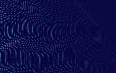 Abstract Modern Background with Wave Motion Halftone Element and Blue Neon Color