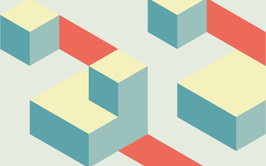 Abstract Modern Background with Square Element and Pastel Color